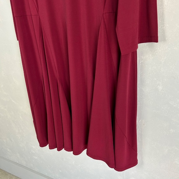 Midnight Velvet midi dress plus size 3X jersey knit fit & flare burgundy NEW - Picture 8 of 15